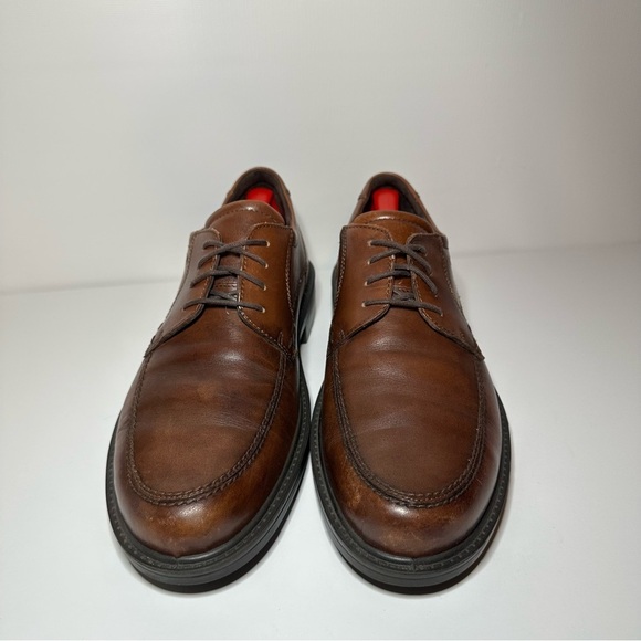Ecco Brown Leather Oxford Loafers Lace Up Shoe Men’s Size 44 - Picture 5 of 8